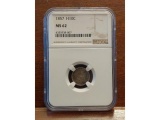 1857 HALF DIME BETTER COIN NGC MS62