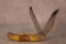 Ka-Bar Dog's Head V111/78 Stag Handle Two Blade Folding Hunter