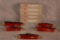 Five 2020 Case XX Smooth Red Bone Handle Knives w/PVD Coated Blades