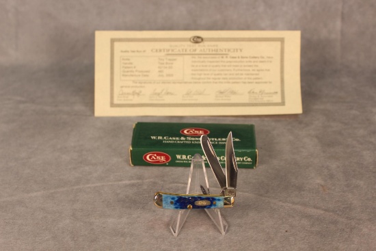 2003 Case XX Teal Bone Tiny Trapper Test Run Knife w/COA