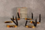 Six 2006 Case XX Bone Handle PVD Coated Blade Knives