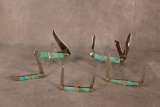 Five 2001 Case XX Turqoise & Mother of Pearl Handle Knives, five times the money