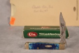 2005 Case XX Teal Bone Cheetah Cub Test Run Knife w/Blade Etch & COA