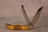 Ka-Bar Dog's Head V111/78 Stag Handle Two Blade Folding Hunter