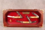 1985 Case XX Gunboaat Set of three Knives in Display w/COA
