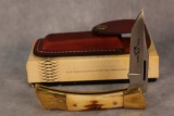 Case XX 5197L SSP Stag Handle Shark Tooth Lockback w/Sheath