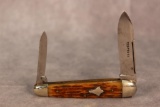 Antique Case Bros Little Valley Green Bone Two Blade Sleeveboard Whittler