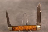 Antique Case Bros Little Valley Green Bone Two Blade Pen Knife