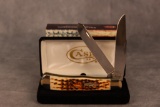 2014 Case XX Bone Handle Trapper with Fisherman Scrimshaw Scene