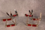Six 2020 Case XX Red Pearl Kirinite Handle Knives
