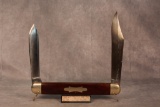 Very Large New York Knife Co. Two Blade Folding Knife, Wood Handle, 11in. Closed