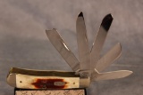 1996 Case XX R5554 FIve Blade Red Stag Trapper