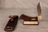 1981 Case XX Sidewinder Side Release Wood Handle Folding Knife w/Sheath