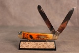 Case XX Trapper with Halloween Scene Scrimshaw by Gary Harbour