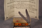 Case XX Trapper with Halloween Scene Scrimshaw by Gary Harbour