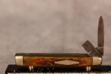 Antique Case Bradford PA Green Bone Two Blade Pocket Knife, Broken Blade
