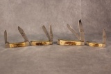 Four 2020 Case XX Vintage Bone Handle Knives,