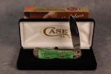 2019 Case XX Worked Bolster Emerald Green Bone Standard Jig Tribal Lock