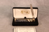 Rudy Knives Custom Case XX Mother of Pearl, Fossil Coral Doctor's Knife, Fileworked & Engraved