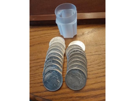 ROLL OF 20 PEACE DOLLARS