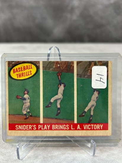1959 Topps Duke Snider Baseball Thrills # 468