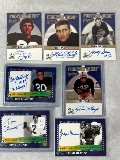(lot of 7) 2003 TK Legacy Notre Dame certified signed legends cards