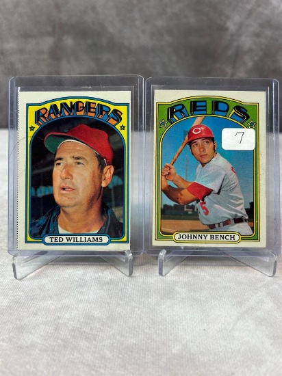 1972 Topps Bench & Williams--ex cond