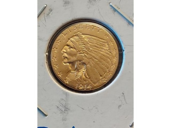 1914D $2.50 INDIAN HEAD GOLD PIECE UNC