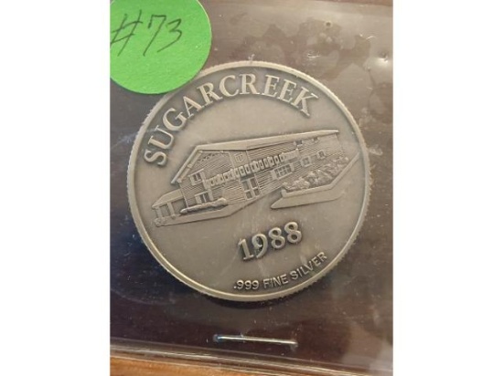 1988 SUGARCREEK COMMERCIAL AND SAVINGS BANK 1-OZ. .999 SILVER ROUND