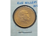 1877 NETHERLANDS 10-GULDEN GOLD PIECE BU