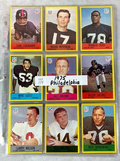 (45) 1967 Philadelphia Football- most cards have writing on backs