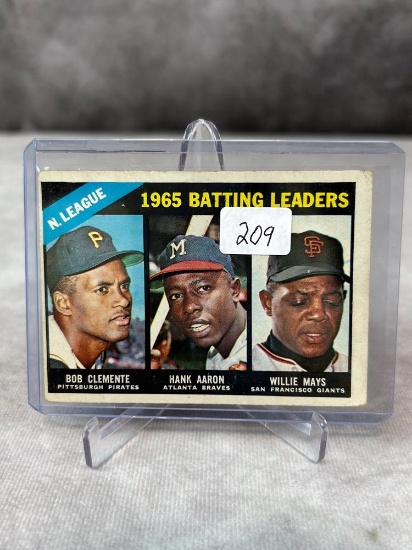 1966 Topps Baseball Batting Leaders #215 - Three of the best ever!