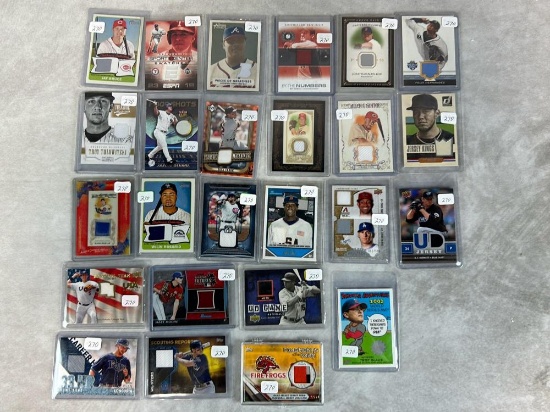 (25) Baseball Jersey Cards - Longoria, Bruce, Jones, Beltran, Papelbon, Hernandez