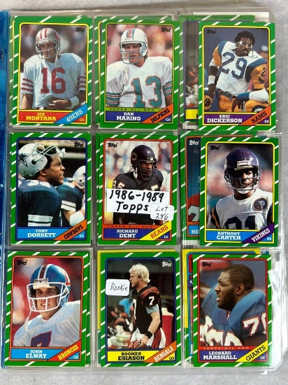 (129) 1986-1989 Topps Football - Montana, Marino, Payton, Elway, Rice + Rookies