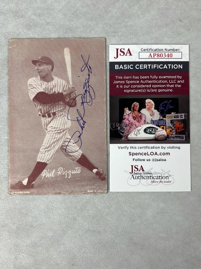Phil Rizzuto Signed Exhibit Card- JSA