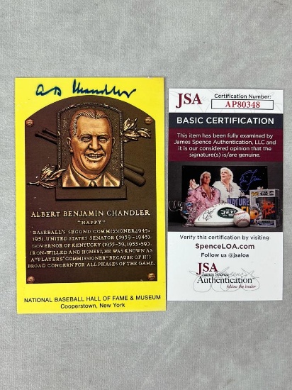 Albert Chandler Signed Hall of Fame Post Card- JSA