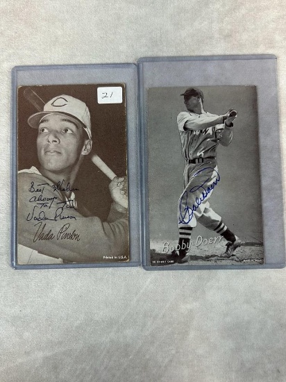 (2) Signed Exhibit Cards - Doerr, and Pinson