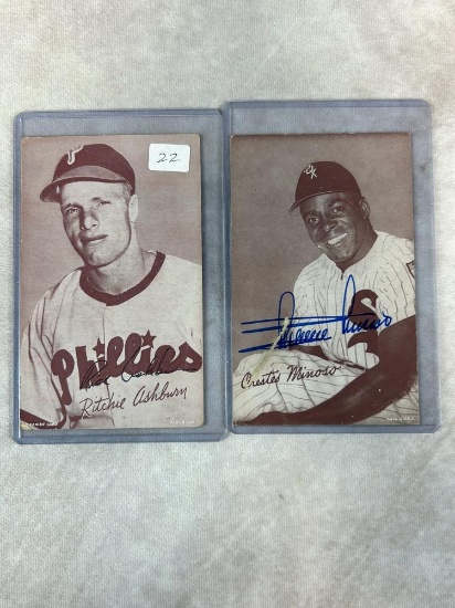 (2) Signed Exhibit Cards - Ashburn and Minoso