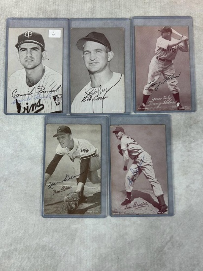 (5) Signed Exhibit Cards - Pascual, Cerv, Holmes, Brissie, and Sieberu