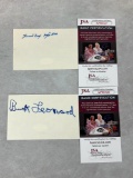 (2) Signed 3 x 5 Index Cards - Buck Leonard, and 