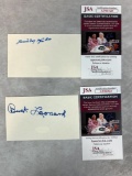 (2) Signed 3 x 5 Index Cards - Buck Leonard and 