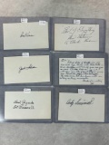 (6) Signed 3 x 5 Index Cards - Haas, Westrum, Lohrke, Seminick, and (2) Pressnell