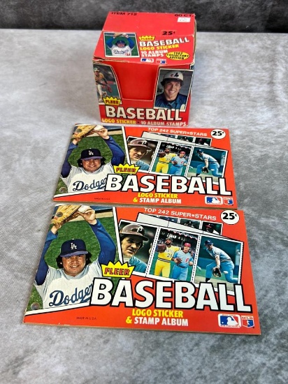 1982 Fleer BB Complete Sticker Box With (2) Albums