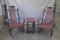 Three-piece poly set, two rockers and table, two-tone red and black