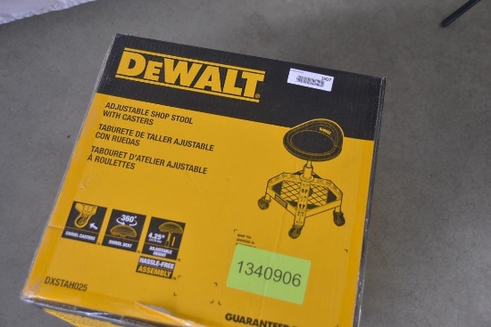 DeWalt adjustable shop stool with casters