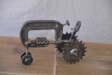 Steel welded metal tractor sculpture