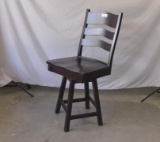 Maple swivel bar stool with back