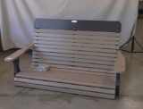 Poly porch swing, two person, brown and black