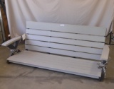 Poly porch swing, three person, grey and black