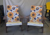 Two poly chairs, sunflower theme